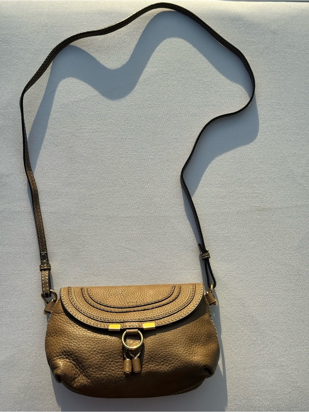 Chloé Marcie Pochette Leather Crossbody Bag in Brown